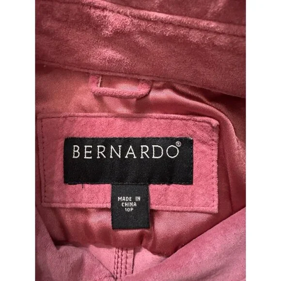 Bernardo Genuine Leather Jacket Womens 10p Hot Pink Motorcycle Bomber Minecraft